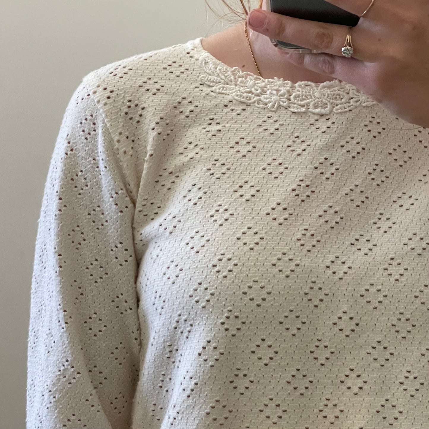 Embroidered white long sleeve 